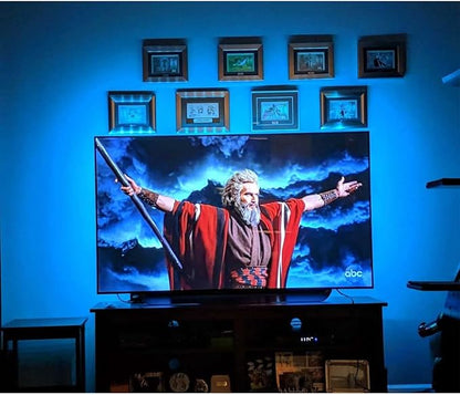 LED Strip Lights for 85-95 inches TV-USB Powered TV Backlight Lights Kit with RF Remote Cover All 4/4 Sides Behind TV Lights Movies Game Decor Mood Lighting