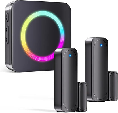 Door Alarm, Satisure Wireless Door Sensor Chime When Door Opens, Door Entry Alarm Chime for Business/Home/Kids, Door Alarm Door Ringer Alert (1 Chime+2 Sensors)