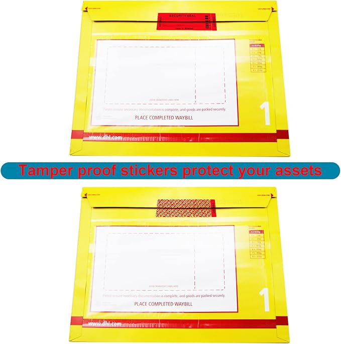 Security Warranty Void Stickers 100% Total Transfer Tamper Evident Proof Labels Triple Serial Numbers Seal Sticker Large 35x120 mm(50PCS,red)