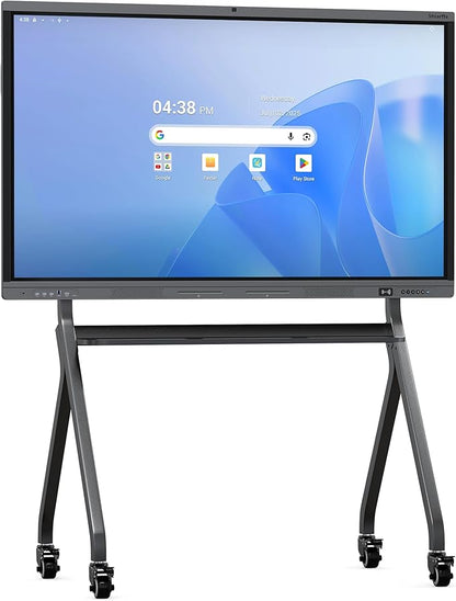 Shiarffe X5 Smart Board with Stand 4K Interactive Whiteboard EDLA-Certified All-in-One Touchscreen Digital Display Built-in Speaker for Classrom Hybrid Work