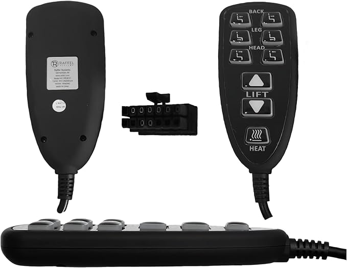 Recliner Remote Replacement Lift Chair for Raffel Systems HC HR3B 01 Hand Control with 9 Buttons and Junction Box Combo Replacement