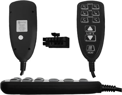 Recliner Remote Replacement Lift Chair for Raffel Systems HC HR3B 01 Hand Control with 9 Buttons and Junction Box Combo Replacement