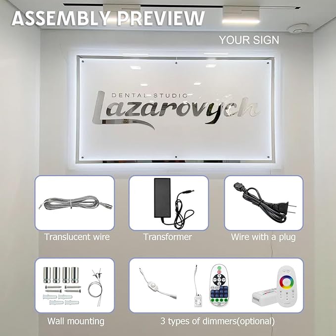 Custom Logo Business Neon Signs, Personalized Backlit Illuminated Sign, Floating Logo Sign For Business,Customize LED Light Up Sign Wall Decor for Company Beauty Salon Offices, Studio Sign