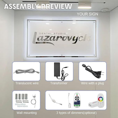 Custom Logo Business Neon Signs, Personalized Backlit Illuminated Sign, Floating Logo Sign For Business,Customize LED Light Up Sign Wall Decor for Company Beauty Salon Offices, Studio Sign