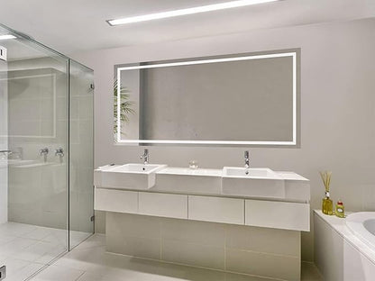 Krugg | Large 72 Inch X 36 Inch LED Bathroom Mirror | Lighted Vanity Mirror Includes Dimmer & Defogger | Wall Mount Vertical or Horizontal Installation