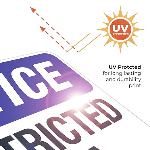 Notice Restricted Area Sign, 18x24 Inches, Rust Free .063 Aluminum, Fade Resistant, Made in USA