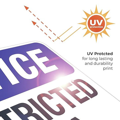 Notice Restricted Area Sign, 18x24 Inches, Rust Free .063 Aluminum, Fade Resistant, Made in USA