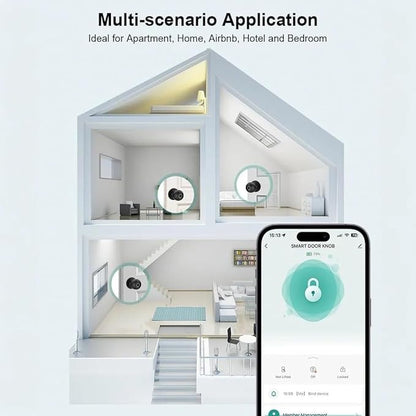 NexusLab Smart Fingerprint Door Lock, 0.5s Fast Fingerprint Scan, APP Remote Control, 3-in-1 Entry(Fingerprint/Key/App), for Home、Bedrooms、Office、Apartment、Garage(Matte Black)