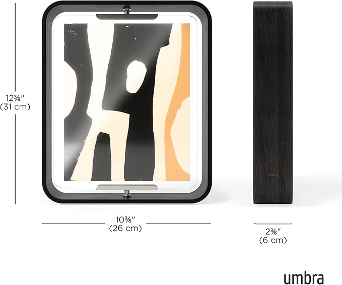 Umbra Bellwood 8x10 Desk Picture Frame with Bent Wood Trim and Two-Sided Rotating Display, Walnut