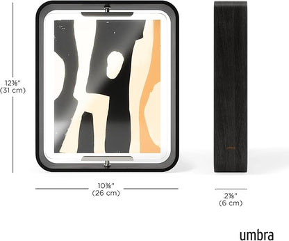 Umbra Bellwood 8x10 Desk Picture Frame with Bent Wood Trim and Two-Sided Rotating Display, Walnut