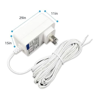 18V DC Video Doorbell Power Adapter, Power Supply Transformer for Ring, Nest, Eufy, Wyze, Arlo, 19.6 ft Cable, White