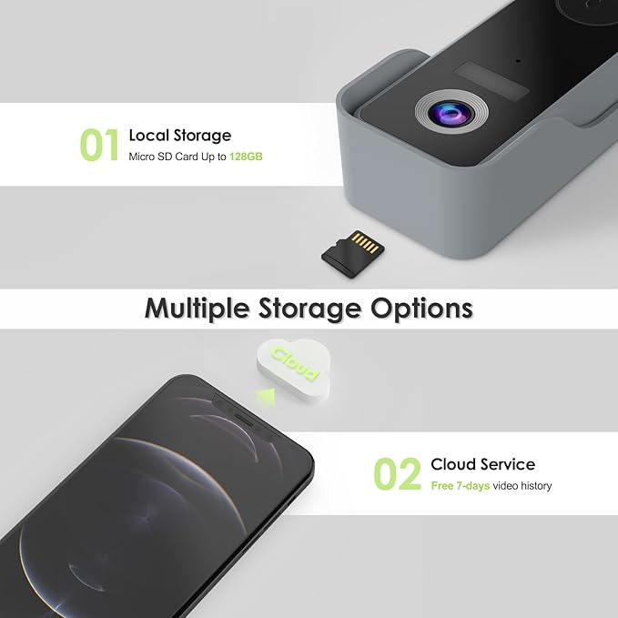 MUBVIEW Wireless Doorbell Camera with Chime, 2K Video Doorbell Wireless with Voice Changer, Motion Detection, Anti-Theft, Night Vision, 2-Way Audio, SD/Cloud Storage, No Subscription