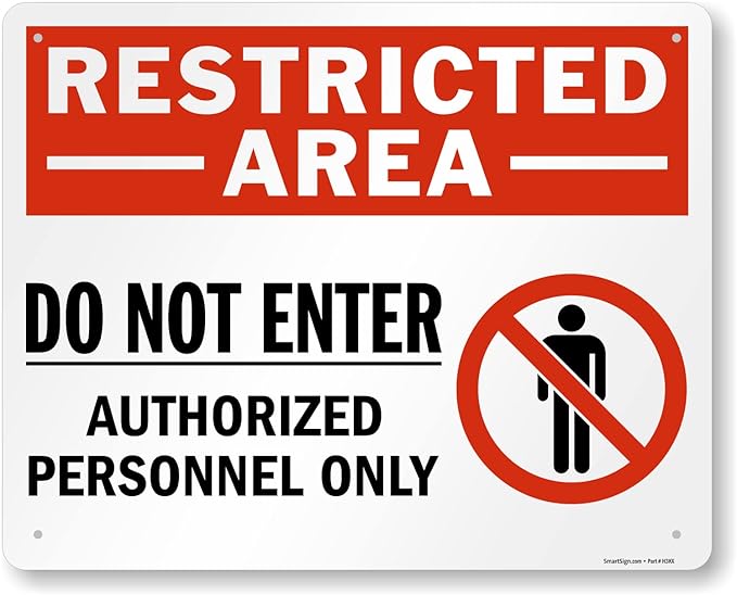 SmartSign 24 x 30 inch “Restricted Area - Do Not Enter, Authorized Personnel Only” Metal Sign with Symbol, 80 mil Laminated Rustproof Aluminum, Red, White and Black, Made in USA