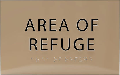 6" X4" Area of Refuge Sign - ADA Compliant Tactile Graphics Grade 2 Braille Text | Wall Mount Plastic Signs for Shopping Malls, Offices, Hotels, Schools, Apartments & Restaurants