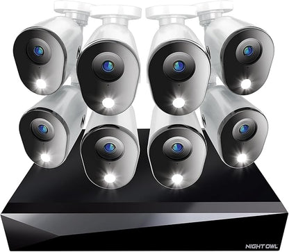 Night Owl 2-Way Audio 20 Channel DVR Video Home Security Camera System with (8) Wired 1080p HD Indoor/Outdoor Deterrence Cameras and 1TB Hard Drive (Add up to 4 Wi-Fi Cameras) (8 Camera)