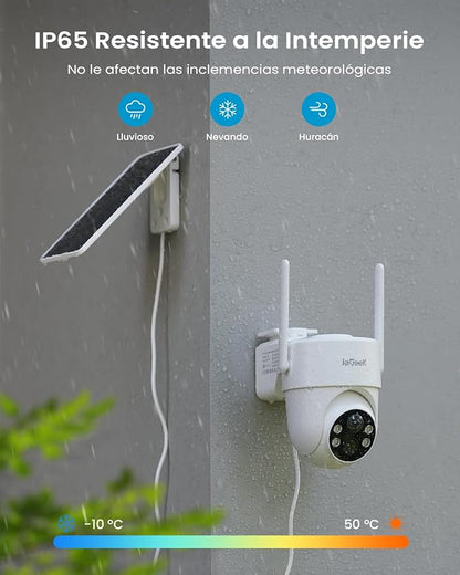 ieGeek Solar Security Camera Wireless Outdoor – 2K 3MP WiFi Camera with Removable Solar Panel, Long Battery Life, 360° Pan Tilt, Color Night Vision, AI Detection, 2-Way Audio, IP65 for Home Security