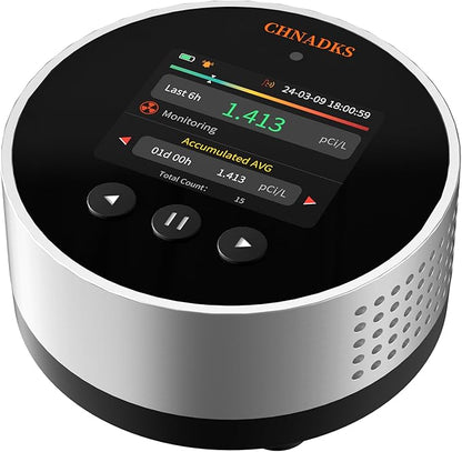 RM-65 Radon Detector for Home Basement, Continuous Radon Monitor with Audible & Visual Alarm, LCD Color Display, Long Term Portable Gas Detector for Home, pCi/L or Bq/m³