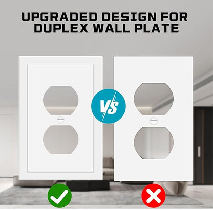 Outlet Covers Wall Plate Electrical Outlet Cover Plates Dual Receptacle Outlet Faceplate for Light Switches, Smart Switch, GFCI, Dimmers, Receptacle, USB Outlet (40 Pack, 1-Gang 4.88X3.18 Inch)