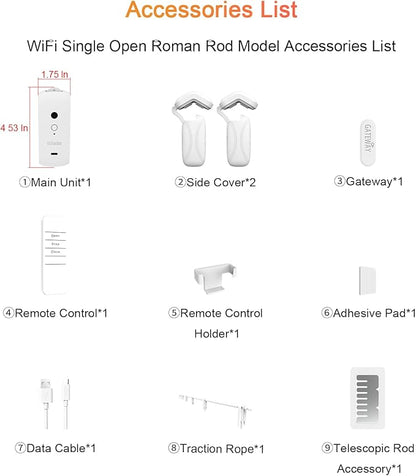 Automatic Curtain Opener - Gifts for Women and Men,Electric Curtain with Remote Smart Curtain Opener Electronic for Roman Rails