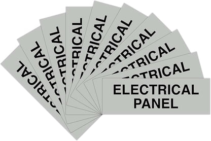 All Quality Basic Electrical Panel Sign - Fire Regulation Safety Compliance Sign - Lt Gray - Medium (10 Pack)