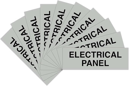 All Quality Basic Electrical Panel Sign - Fire Regulation Safety Compliance Sign - Lt Gray - Medium (10 Pack)