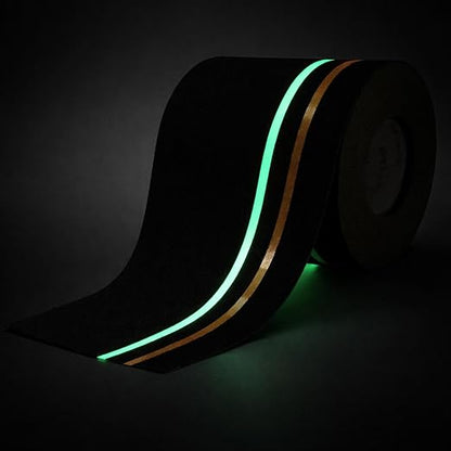S&X Heavy Duty Anti Slip Tape 6 Inch x 60 Ft, High Traction Non Skid Grip Tape with Reflective & Glow-in-The-Dark Strips, Outdoor Stair Treads Non-Slip for Steps Ramps Boats Decks Long-Lasting