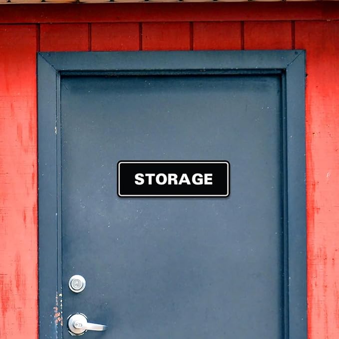Standard STORAGE Door/Wall Sign - Brushed Gold - Large (5 Pack)
