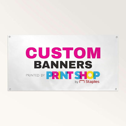 Staples Custom Scrim Vinyl Banner - 72W" x 24L" Quote Banner with 4 Grommets - Durable Outdoor Sign for Events, Promotions, and Business Advertising (Dark)