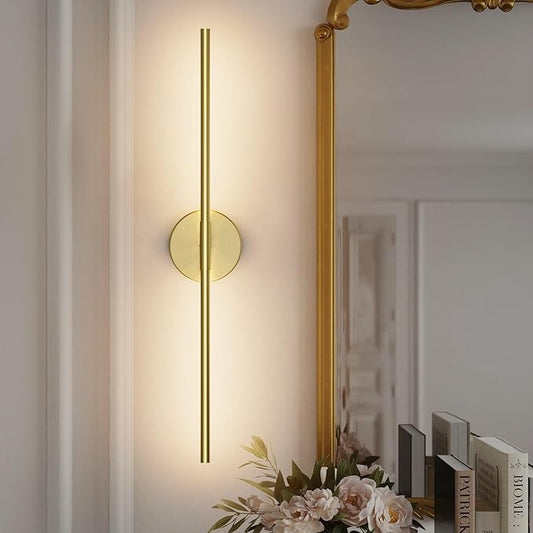 28In Gold Bathroom Vanity Light Fixtures Over Mirror Hardwired ED 360° Rotatable Modern Bathroom Sconces 3000K Warm Light