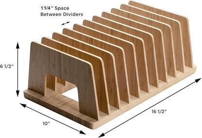 MobileVision Bamboo Device Organizer for Smartphones, Tablets and Laptops, 10 Slots