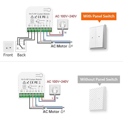DieseRC 5pcs Wireless Smart Roller Shutter Controller with 1pcs RF Remote Control, Compatible with Google Home/Alexa APP Control and Manual Switch, Electric Motor WiFi Switch