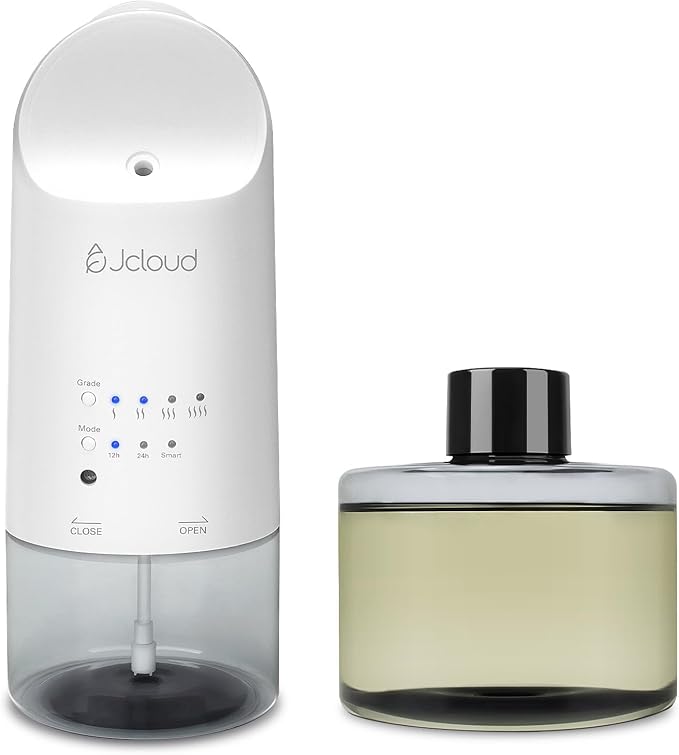 JCLOUD 2025 Plug in Diffuser | Cover Up to 500 Sq. Ft. for Home, Office, Spa – Portable Smart Wall Diffuser 160ML, White with Royal Serenity Essential Oil Inspired by Luxury Hotel - 140mL