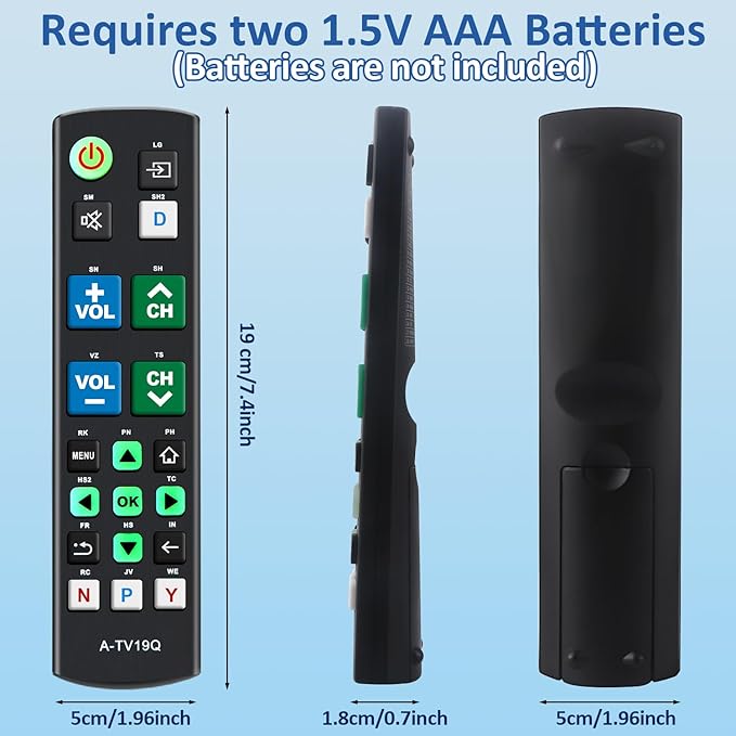 Universal Big Button TV Remote Replacement, Compatible with All Samsung/VIZIO/LG/Sony/Philips Smart TVs and More
