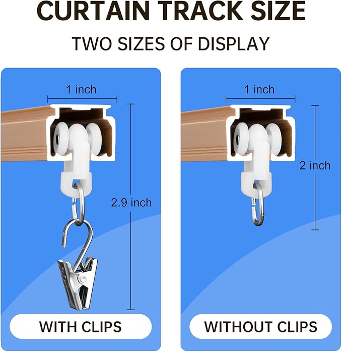 Ceiling Curtain Track Ceiling and Wall Mounted Heavy-Duty Curtains Rails Room Divider Curtains Shower RV Tracks Ceiling Sliding Curtain Rods With Clips, Gold 12ft.