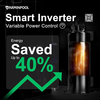 Electric Pool Heater, 30,000 BTU Pool Heat Pump for Above Ground Pools Up to 8000 Gallons, WiFi Control, Titanium Heat Exchanger, 120V, Smart Inverter