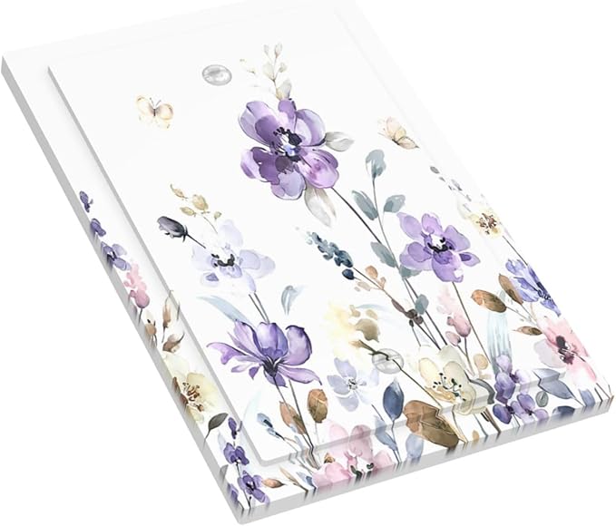 Light Switch Cover Plate Purple Floral Lilac Watercolor Flower Leaves Butterfly Wildflower 1 Gang No Device Blank Electrical Wall Plates Faceplate Decorative Switch Plate for Bedroom Home
