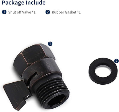 Tenfe Water Flow Control Shut Off Valve, Brass Adjustable Water Pressure Regulator for Hand Held Shower Head & Bidet Sprayer, Oil Rubbed Bronze Water Saver G1/2 Standard Connection