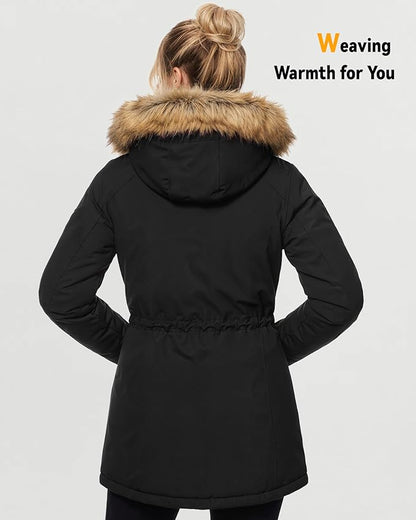 Graphene Heated Jacket for Women with Large Capacity Battery Pack Waterproof Windproof