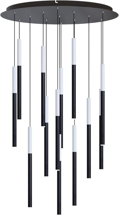ALTAIR 13 Mini Pendant Lighting White-Black - LED Hanging Light Fixture for Kitchen Island, Bar, Foyer - Cluster Pendants - Dimmable, Adjustable Wire, Lamp Bulb Included