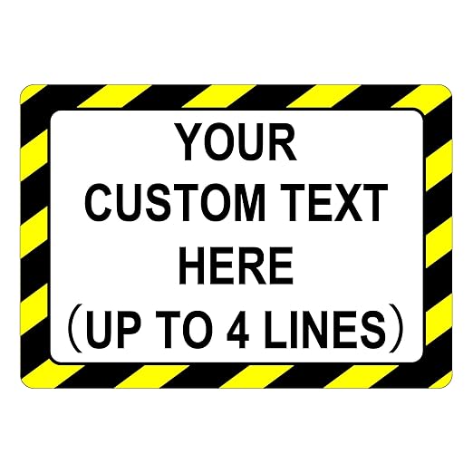 Custom Sign Outdoor Metal, Personalized Metal Sign for Parking, Gate, Delivery, Garage, Weatherproof Customized Signs for Outside, Make Your Own Signs Custom(18x12 Inches, Border)