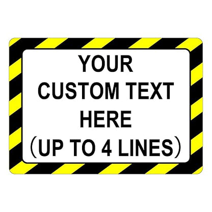 Custom Sign Outdoor Metal, Personalized Metal Sign for Parking, Gate, Delivery, Garage, Weatherproof Customized Signs for Outside, Make Your Own Signs Custom(18x12 Inches, Border)