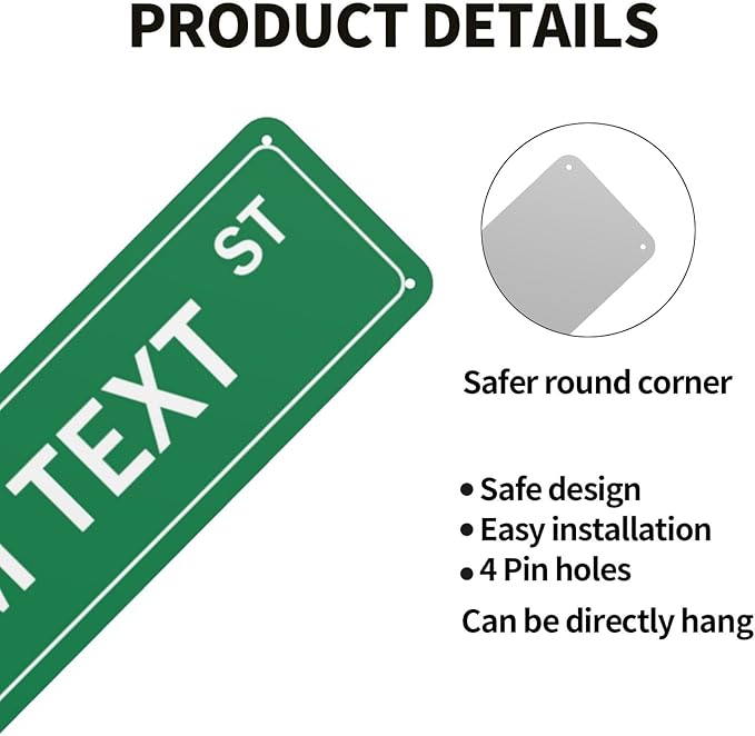 Custom Street Sign with Directional Arrow, Double Sided/Reflective Option, Personalized Road Address Metal Sign, Customize for Business, Office, Outdoor, Home, Delivery 18''x6''