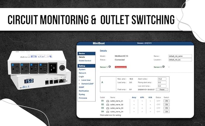 Smart PDU - IP Remote Reboot Power, 4 Switched NEMA 5-15R Outlets