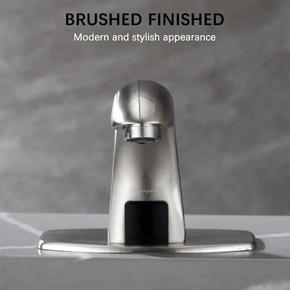 Charmingwater Touchless Bathroom Sink Faucet with Automatic Sensor, Motion Bathroom Faucet with Hole Cover Plate, Brushed Nickel