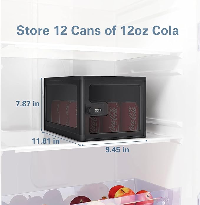 DEPAD Large Medication Lock Box, Medicine Box with Code, Lockable Medicine Storage Box for Medicine Safe/Dorm/Phone//Home/Office, Box with Lock for Refrigerator