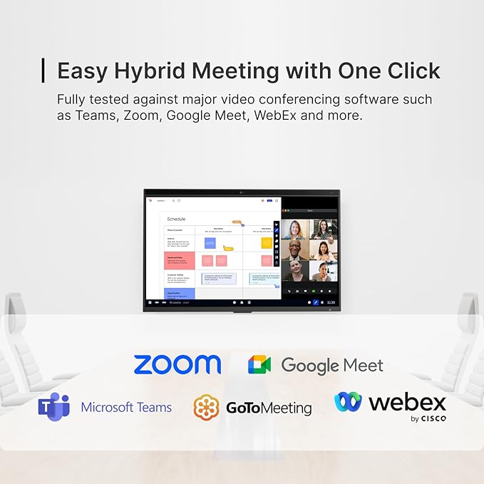 NearHub 75'' Interactive Smart Whiteboard,AI -Powered 4K Camera,MEMS 24-mic Array with Noise Reduction,All-in-One Whiteboard for Hybrid Collaboration with AndriodOS & Open App Ecosystem (Board+Stand)