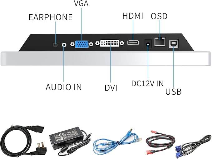 GreenTouch 10.4 Inch PCAP Multi-Touch Touchscreen Monitor - HDMI/VGA/DVI Port Built-in for Kisok - 800 * 600 Resolution