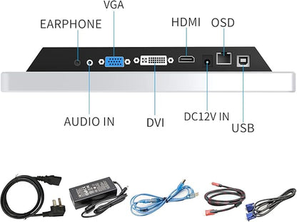 GreenTouch 10.4 Inch PCAP Multi-Touch Touchscreen Monitor - HDMI/VGA/DVI Port Built-in for Kisok - 800 * 600 Resolution