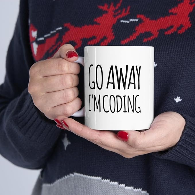 Panvola Personalized Go Away I'm Coding Customized Coder Computer Programming Programmer Student Graduation Ceramic Coffee Mug 11oz