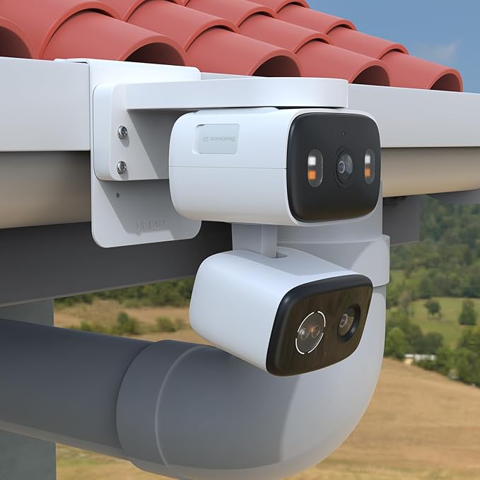 HOLACA Gutter Mount Compatible with Tapo 2K 3MP Indoor/Outdoor Dual Lens Pan/Tilt Security Camera, TP-Link Tapo C246D/C236/C216/C217/C113/C420/C400/C400 Kit/C460 Security Camera